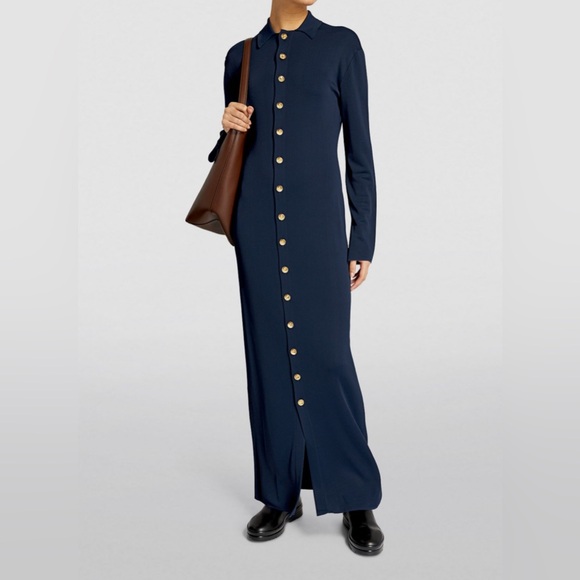 THE ROW Carmelo Shirt Dress in Navy - Picture 1 of 16
